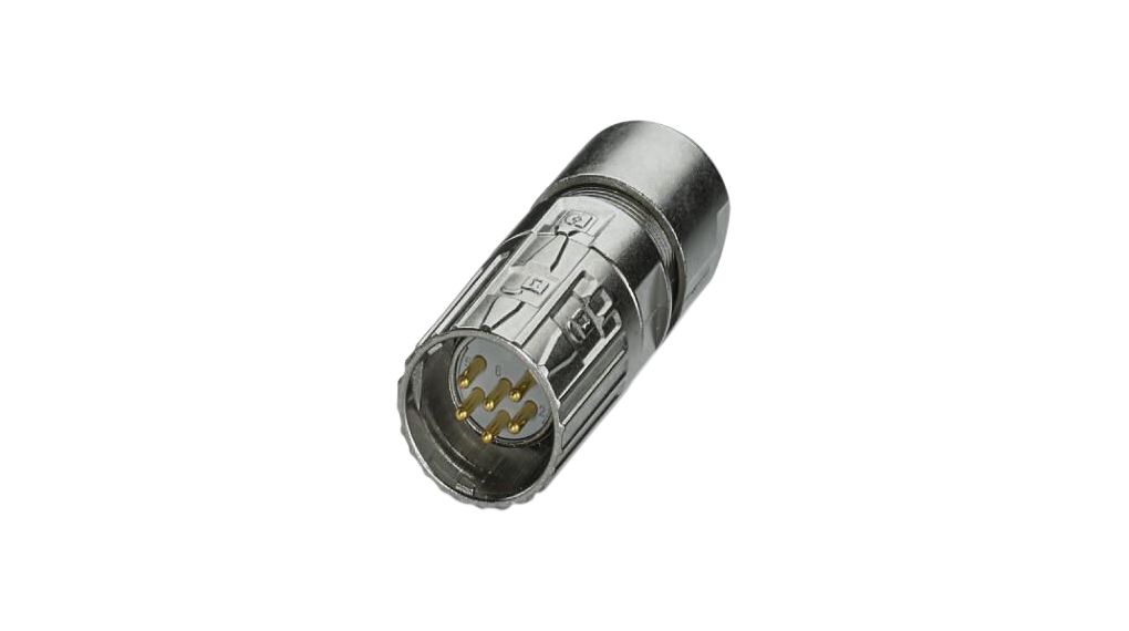 Connecteur cylindrique, M23, Fiche, Droit, Pôles - 6, A sertir, Montage sur câble